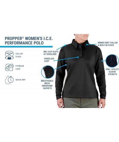 Women's I.c.e. Performance Long Sleeve Polo, Lapd Navy, X Large $32.99 Shirts