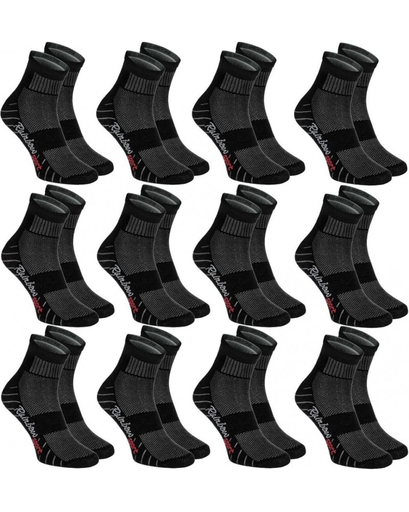 6 or 12 pairs of Cotton SPORT Athletic Socks, Black or White For Mens and Womens 12 X Black $11.19 Socks