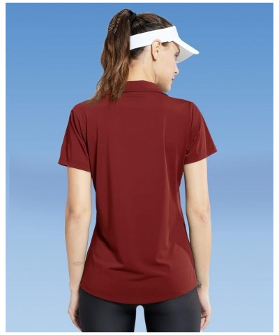 Women's Golf Polo Shirts Collared V Neck Short Sleeve Tennis Shirt, Dry Fit, Moisture Wicking Wine $14.78 Shirts