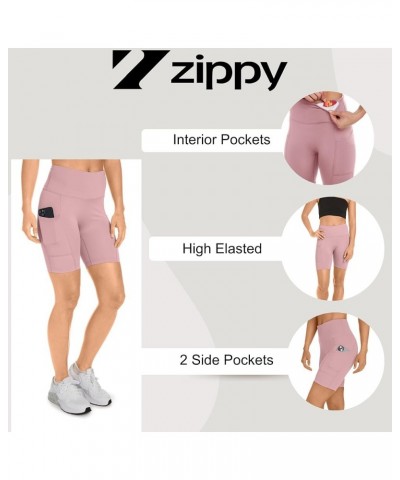 Zippy High Waist Biker Shorts for Women 6"/ 8"/10" Tummy Control, Yoga Workout Running Gym Shorts with Pockets for Summer 6 i...