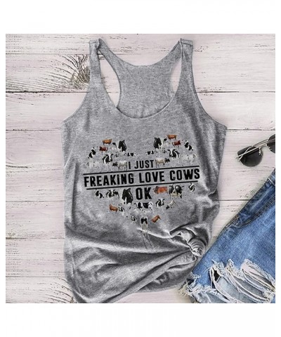 Crop Tank Tops for Women,Womens Round Neck Tank Top Print Casual Versatile Button Pure Color Sleeveless T Shirt A8-grey $3.69...