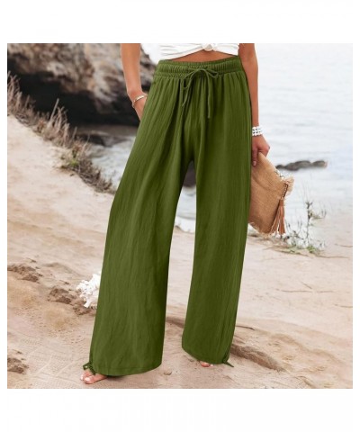 Plus Size Palazzo Pants for Women Trendy High Waisted Drawstring Beach Pants Loose Fit Straight Leg Pants Trousers Ag $8.99 P...