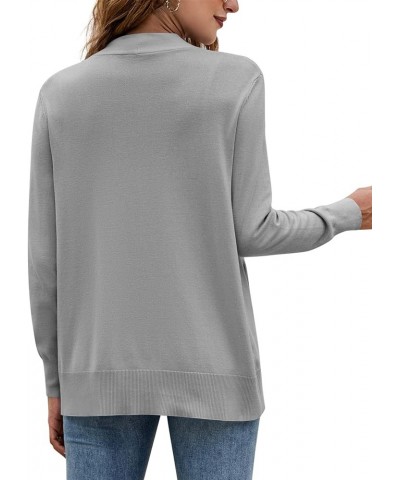 Womens Cardigan Sweater Long Sleeve Open Front Knit Cardigan Sweater with Pockets Grey $18.18 Sweaters