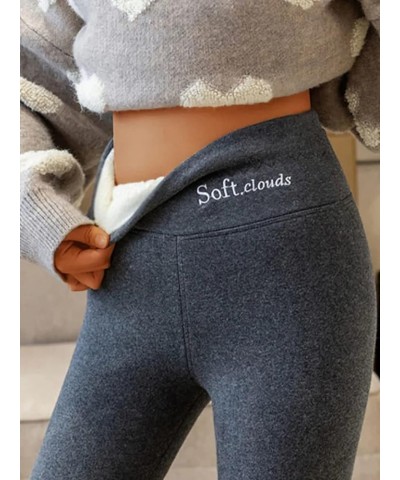 Winter Warm Fleece Lined Leggings for Women Girls Casual Soft Slim Thick Elastic High Waist Thermal Pants Dark Grey $12.60 Le...