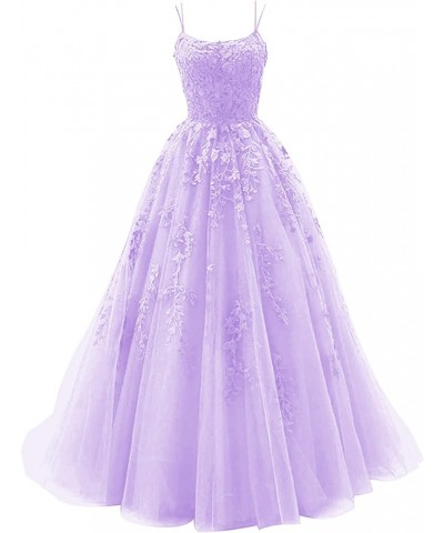 Tulle Prom Dresses for Women Long Ball Gown Lace Appliques A-Line Formal Evening Dress Lilac $40.80 Dresses