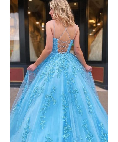 Tulle Prom Dresses for Women Long Ball Gown Lace Appliques A-Line Formal Evening Dress Lilac $40.80 Dresses