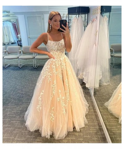 Tulle Prom Dresses for Women Long Ball Gown Lace Appliques A-Line Formal Evening Dress Lilac $40.80 Dresses