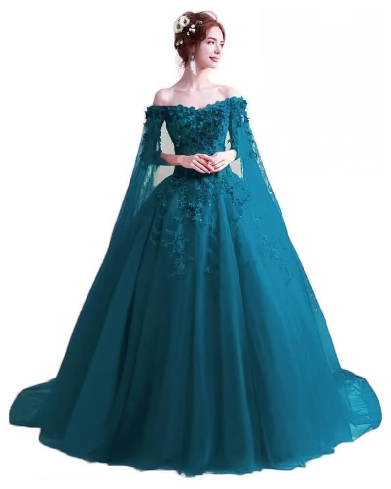 Women's Off The Shoulder Dress Masquerade Ball Gowns Prom Dress 2019 Teal $56.35 Dresses