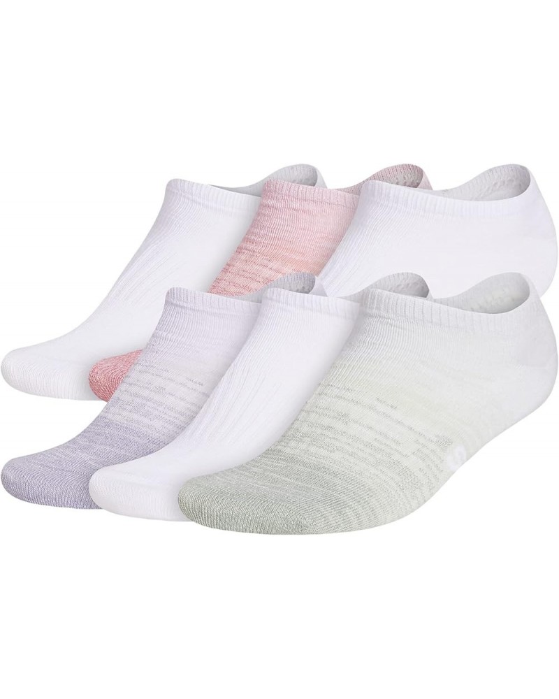 Women's Superlite Badge of Sport No Show Socks (6-pair) White/Linen Green/Silver Green $11.80 Activewear