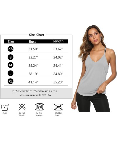 Womens Workout Shirts Sexy Open Back Activewear Workout Clothes Sports Yoga Tank Tops Grey $14.99 Activewear