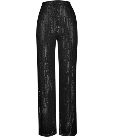 Palazzo Pants for Women Dressy High Waisted Flare Trousers Stylish Loose Lounge Pants Comfy Elegant Wide Leg Pant A01_black $...