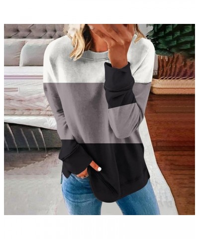 Women's Casual Long Sleeve Shirts 2023 Fall Crewneck Loose Pullover Sweatshirts Going Out Tops Fall Fashion Clothes 5-white $...