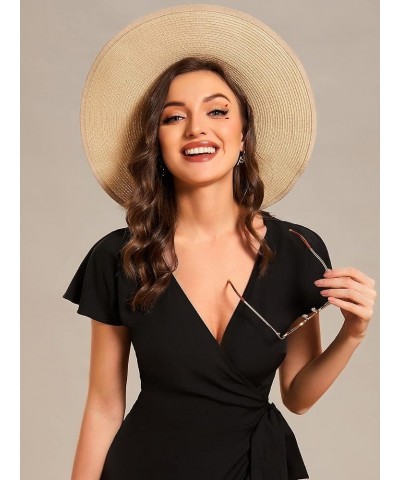 Women's Deep V Neck Sash High Low Front Split Summer Beach Dress Maxi Sundress 01827 Black $23.91 Dresses