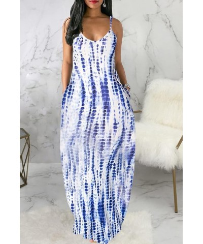 Maxi Dress for Women Beach Vacation Summer Casual Floral Printed Bohemian Long Sundress with Pockets Blue10647 $17.81 Dresses