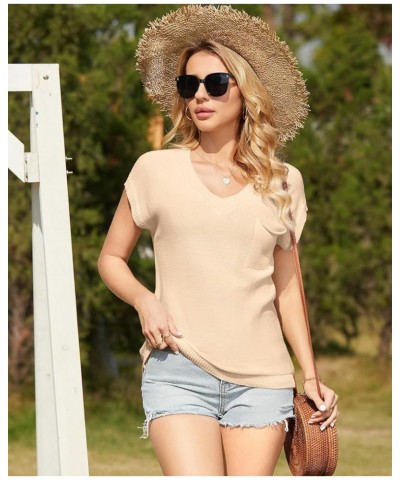 Women's Sweater Vest Mock Neck Oversized Sweaters Sleeveless Vests Casual Cap Sleeve Knit Cotton Tank Tops Apricot B $13.74 S...