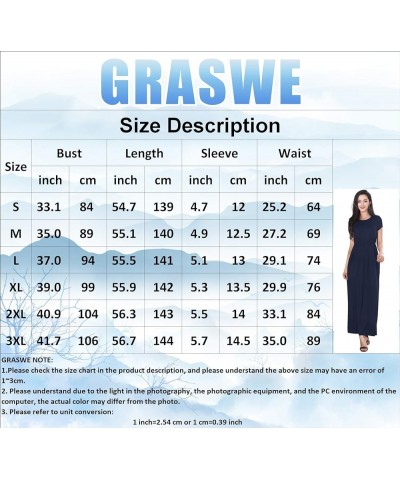 Womens Maxi Dress Causal Loose Half-Sleeve Dress Pockets Elastic Waist Daily Life Work for Summer Brown $11.00 Others