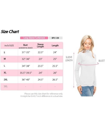 Women's Long Sleeve Mock Turtleneck - Premium Soft Stretch Lightweight Layer Basic Pullover Shirt Top Bpl128 / 377 $11.41 Und...