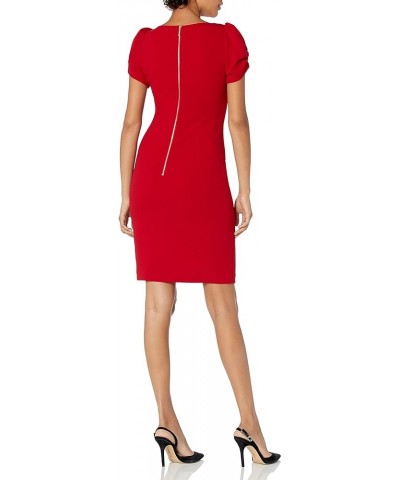 Women's Crepe Side Rouched Sheath Dress Aplle $33.04 Dresses