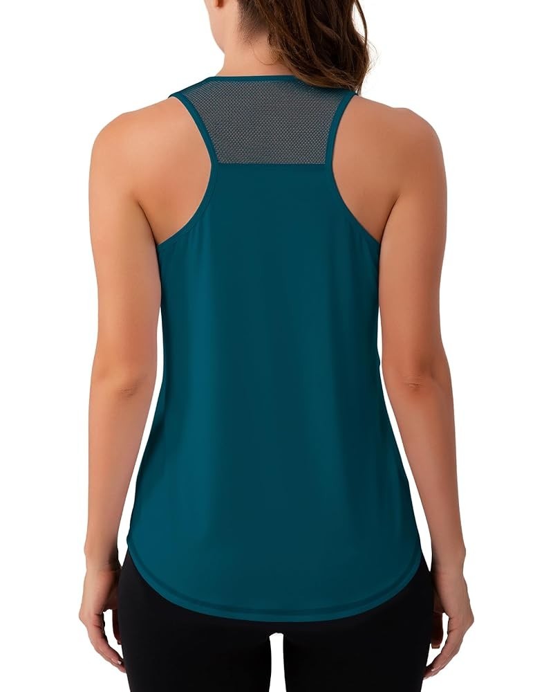 Womens Workout Tops Sleeveless Racerback Tank Tops Mesh Yoga Athletic Running Shirts Gym Clothes for Women Dark Green $13.79 ...