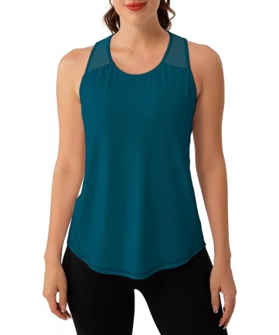 Womens Workout Tops Sleeveless Racerback Tank Tops Mesh Yoga Athletic Running Shirts Gym Clothes for Women Dark Green $13.79 ...