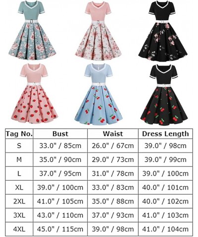 Women's 1950s Vintage Wedding Audrey Hepburn Style Cocktail Swing Dresses for Evening Prom Tea Party Costume Pink & Strawberr...