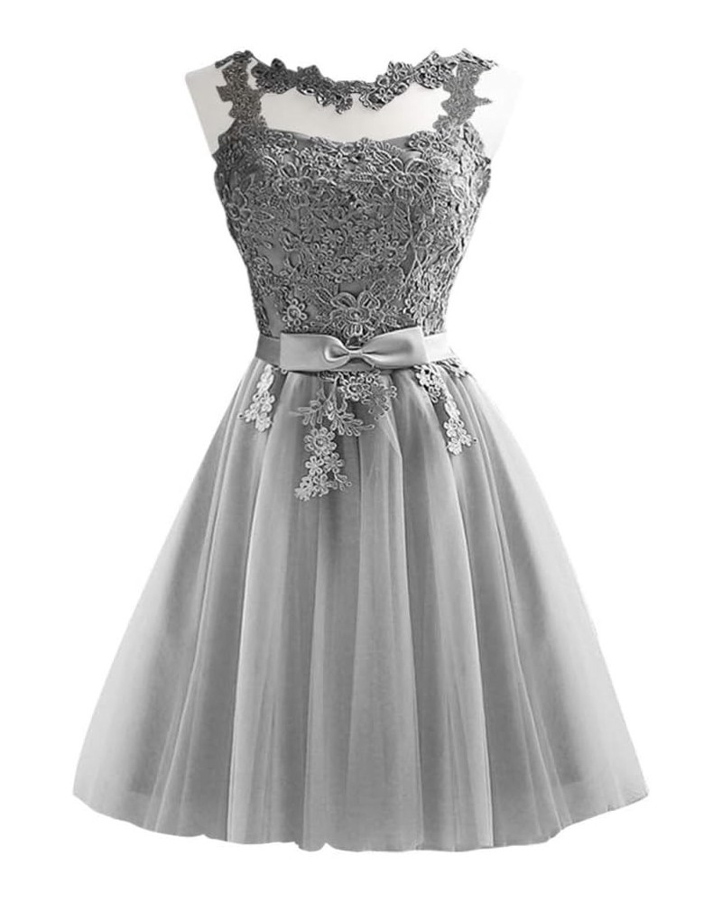 Grey Bridesmaid Dresses Floral Lace Wedding Grey Dress Floor Length Dress Formal Vestidos for Women Grey $23.95 Dresses