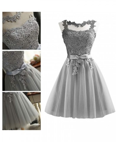 Grey Bridesmaid Dresses Floral Lace Wedding Grey Dress Floor Length Dress Formal Vestidos for Women Grey $23.95 Dresses