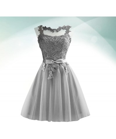 Grey Bridesmaid Dresses Floral Lace Wedding Grey Dress Floor Length Dress Formal Vestidos for Women Grey $23.95 Dresses