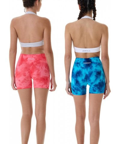 Dream Tie Dye Workout Shorts for Women Seamless Scrunch Soft Active Shorts Blue Fire Tie Dye $20.51 Activewear