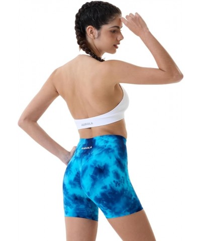 Dream Tie Dye Workout Shorts for Women Seamless Scrunch Soft Active Shorts Blue Fire Tie Dye $20.51 Activewear