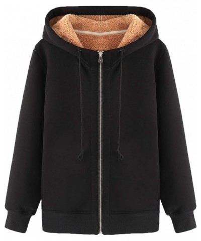 Women's Zip Up Sherpa Fleece Lined Hoodie Sweatshirt Cardigan Jacket Black Zip Pockets $20.25 Hoodies & Sweatshirts