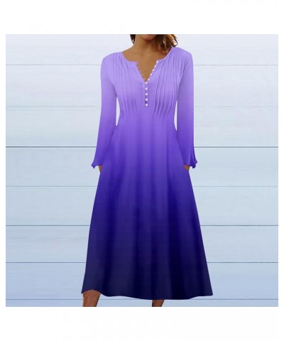 Fall Women Dresses 2023 Long Sleeve V Neck Plus Size Maxi Dress Boho Dress High Waisted A-Line Dress with Pocket ✨new Dress✨ ...