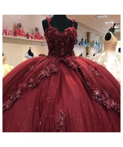 Woman's Off Shoulder Quinceanera Dress 3D Flower Applique Sweet 16 Ball Gowns Glitter Tulle Princess Prom Dress Hot Pink $61....