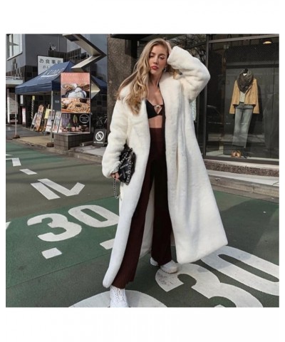 Winter Coats for Women's Plus Size Faux Fox Fur Jackets Hoodie Solid Color Long Cardigans Comfy Warm Outwear 2-white $20.63 C...