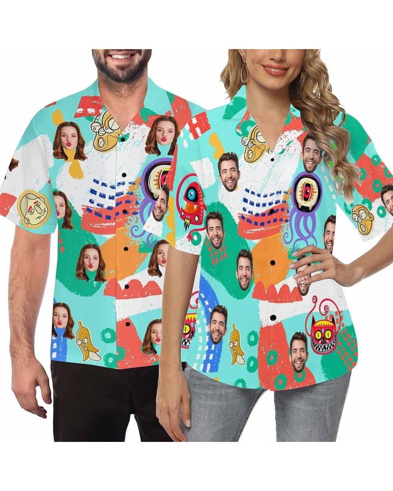 Custom Couple Face Hawaiian Shirt for Men Women Personalized Photo Aloha Beach Party Shirts Birthday Gift for Friend Family M...