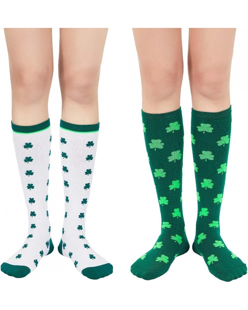 Womens Knee High Socks Athletic Socks Tube Outdoor Sport Socks with Triple Stripes 2 Pack Leaf $7.79 Activewear