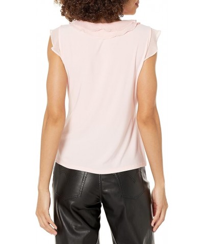 Women's Mixed Media Blouse Ballerina Pink $16.56 Blouses