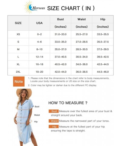 Womens Casual Short Sleeve Button Down Dress Side Split Long Kimonos Cardigans Swimsuit Cover Ups Beach Dress Purple $18.87 S...