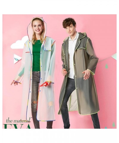 Woman Raincoat EVA Thick Rainwear Unisex Semi-Transparent Rain Coat Waterproof Long Jacket for Ladies (Color : A-01, Size : X...