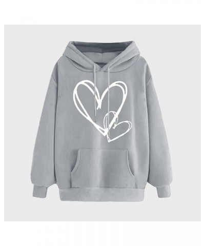 Womens Hoodies Cute Heart Graphic Sweatshirt Fashion Long Sleeve Pullover Teen Girls Soft Casual Tops Fall Outfits A3_gray $4...