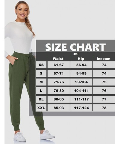 Women's Fleece Lined Joggers Thermal Sweatpants with 2 Pockets Warm Winter Sherpa Pants with Drawstring Fleece Lined, Green $...