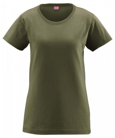 Women 100% Cotton Jersey Crew Neck Short Sleeve Tee (3516) Military Green $7.23 T-Shirts