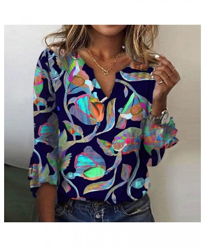 Going Out Tops, Women Loose Casual 3/4 Sleeve Top T-Shirt Blouse Cute Tops for Women Plus Size 2-navy $7.03 Jerseys