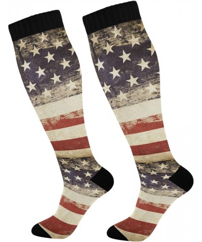 Mardi Gras Lilye Compression Socks for Women and Men Circulation Black Long Socks for Athletic Running 1 2 Patriotic $9.85 Ac...