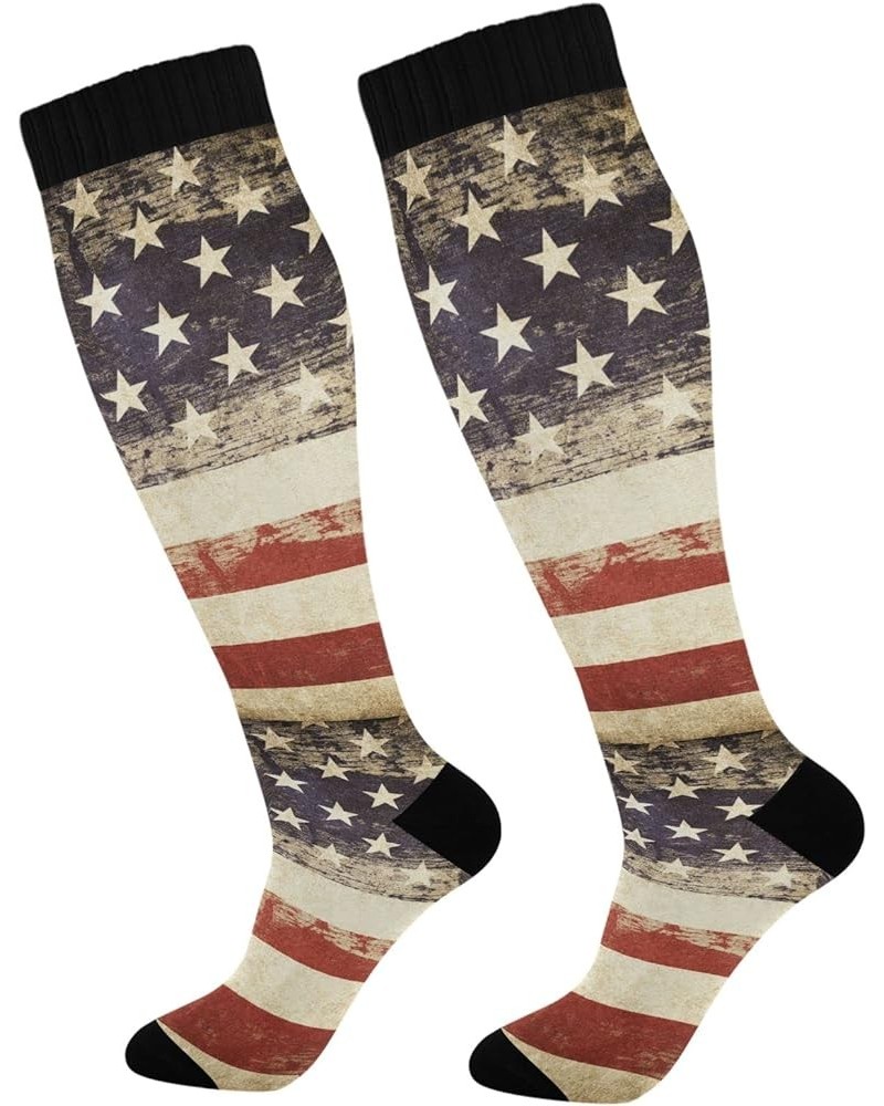 Mardi Gras Lilye Compression Socks for Women and Men Circulation Black Long Socks for Athletic Running 1 2 Patriotic $9.85 Ac...