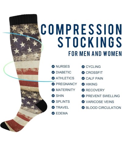 Mardi Gras Lilye Compression Socks for Women and Men Circulation Black Long Socks for Athletic Running 1 2 Patriotic $9.85 Ac...