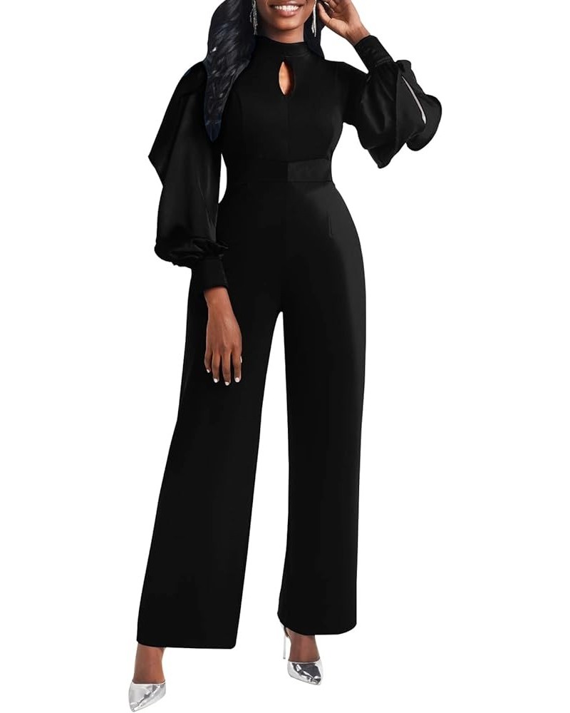 Elegant Jumpsuit for Women Dressy Sexy Formal Off The Shoulder Long Straight Pants for Evening Party Satin Black $23.39 Jumps...