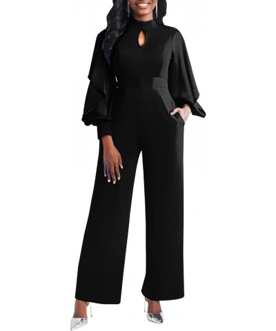 Elegant Jumpsuit for Women Dressy Sexy Formal Off The Shoulder Long Straight Pants for Evening Party Satin Black $23.39 Jumps...