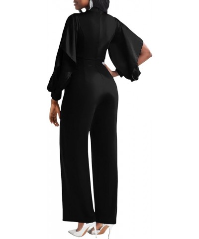 Elegant Jumpsuit for Women Dressy Sexy Formal Off The Shoulder Long Straight Pants for Evening Party Satin Black $23.39 Jumps...