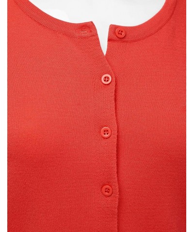 Women's Long Sleeve Button Down Soft Knit Cardigan Sweater Awocal0210_coral $10.49 Sweaters